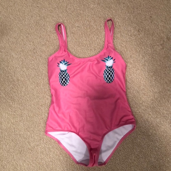 pink pineapple one piece bathing suit